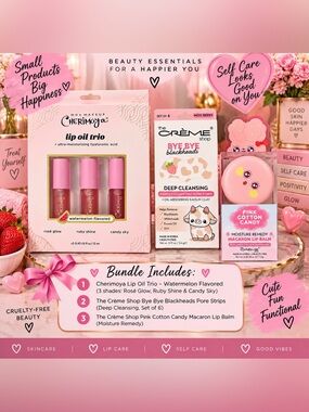 Pink Lip Oil Trio - Watermelon Flavored